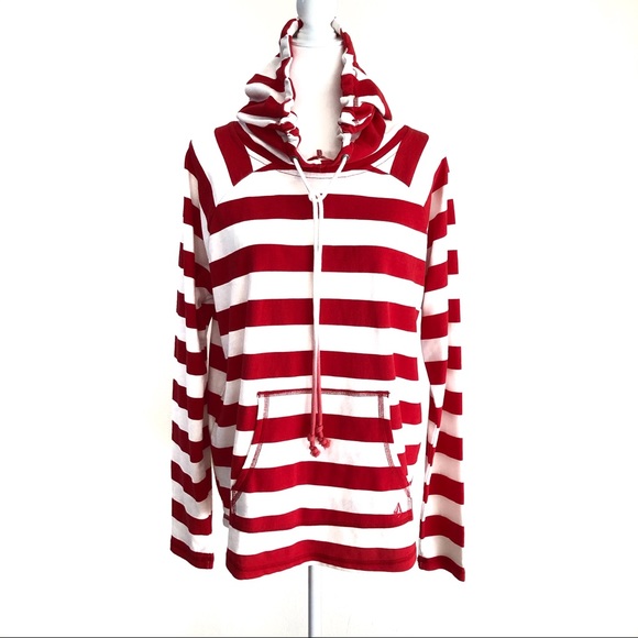 NWT VOLCOM Juniors wallflower pullover red stripes - Picture 1 of 8